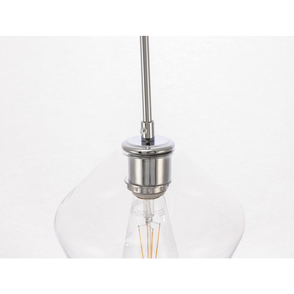 Gene 1 light Chrome and Clear glass pendant. Picture 10