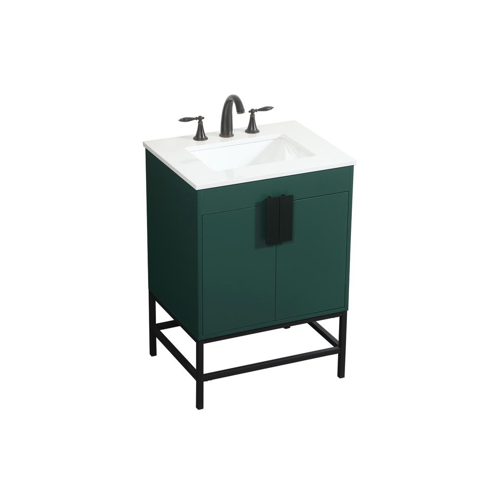 24 inch Single bathroom vanity in green. Picture 8