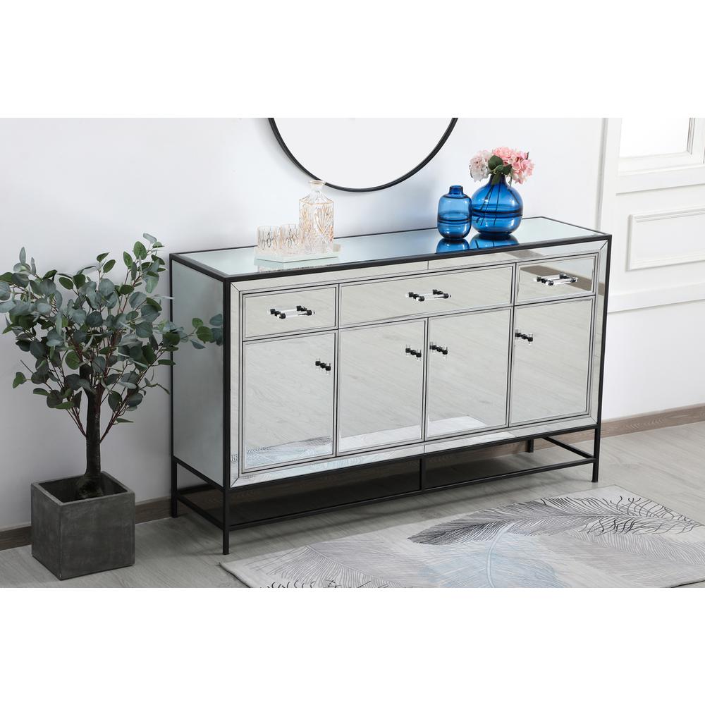 James 60 in. mirrored credenza in black. Picture 3