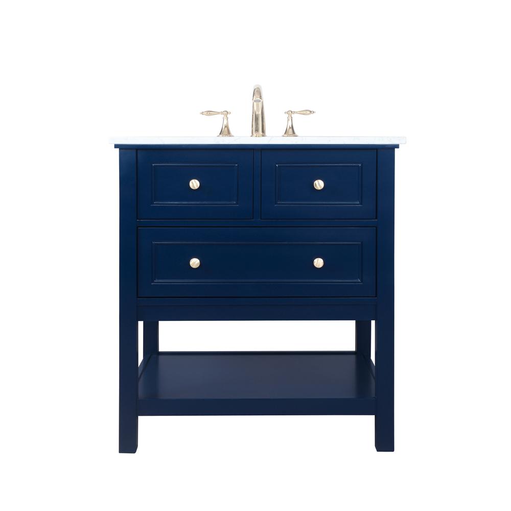 30 inch Single bathroom vanity in Blue. Picture 1