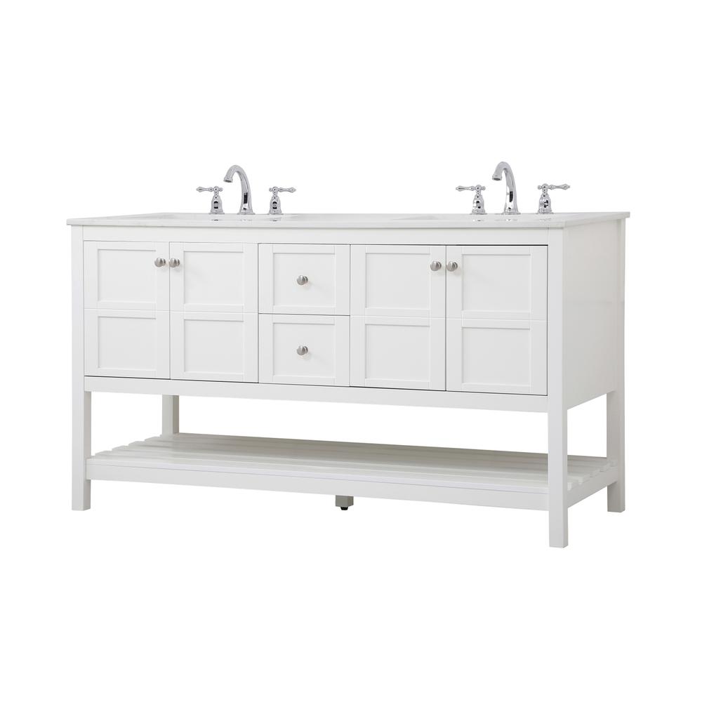 60 inch Single Bathroom Vanity in White. Picture 6