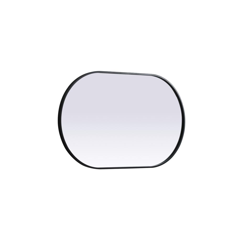 Metal Frame Oval Mirror 24x40 Inch in Black. Picture 9