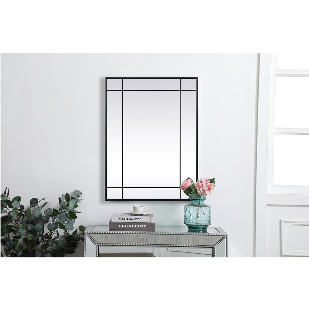 French Panel Wall Mirror 30x40 Inch In Black. Picture 9