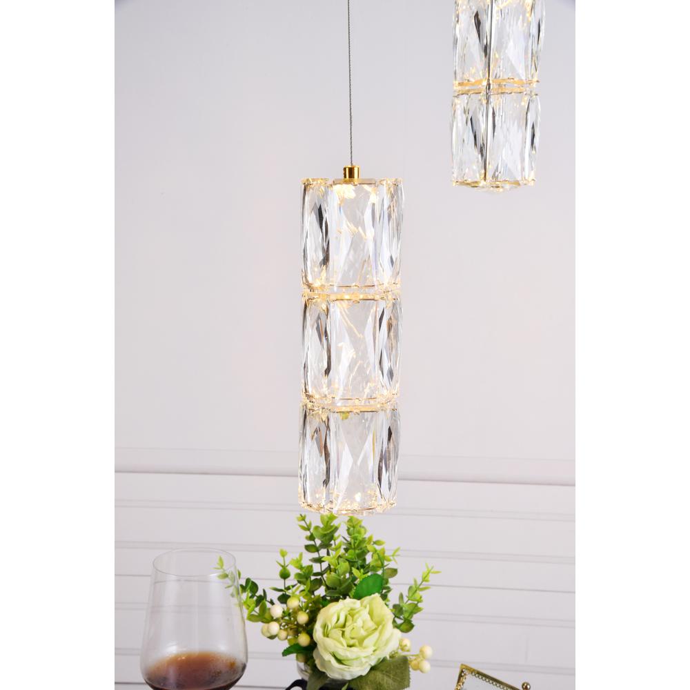 Polaris LED light Gold Pendant Clear Crystal. Picture 7