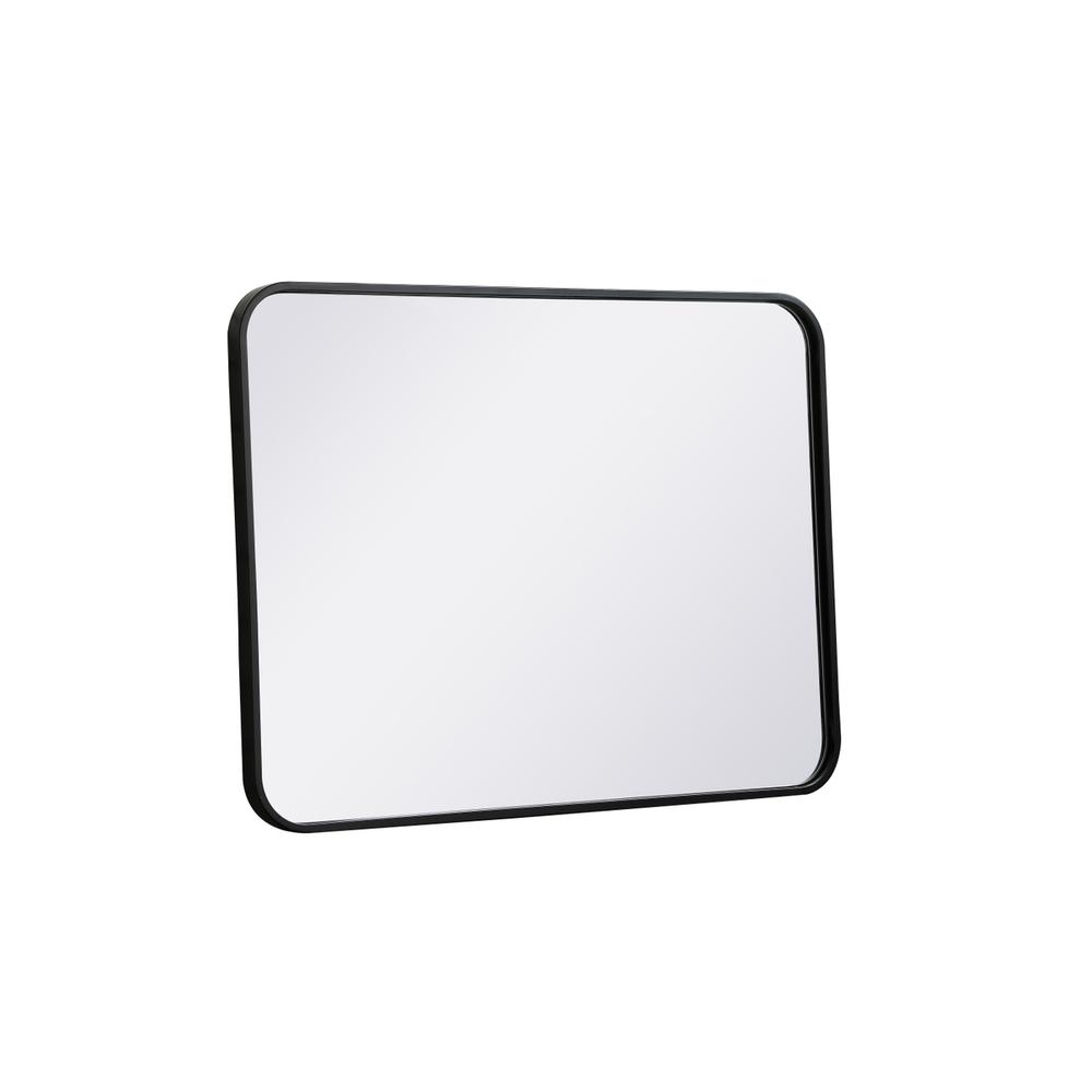 Soft corner metal rectangular mirror 22x30 inch in Black. Picture 7