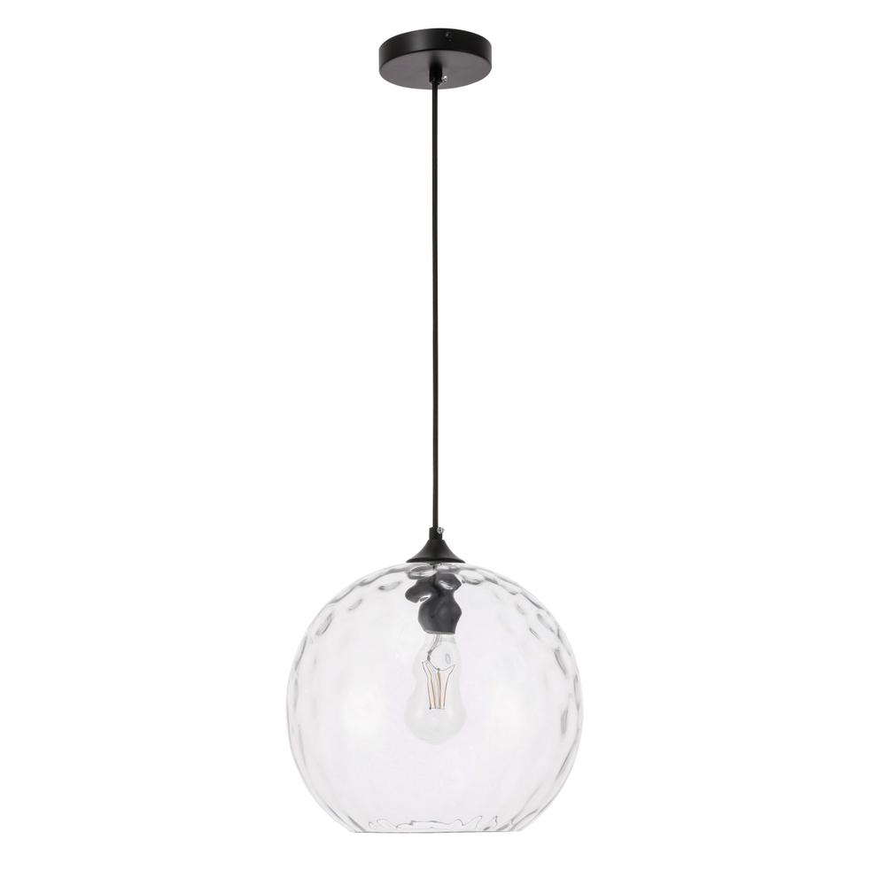 Gibson 1 light Black and Clear glass pendant. Picture 4