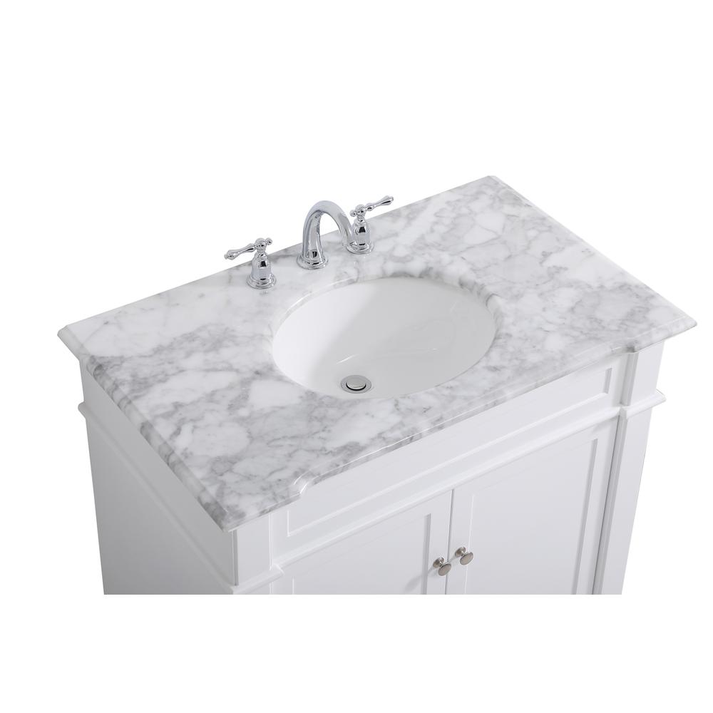 36 inch Single Bathroom Vanity set in White. Picture 10