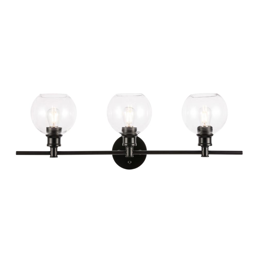 Collier 3 light Black and Clear glass Wall sconce. Picture 1