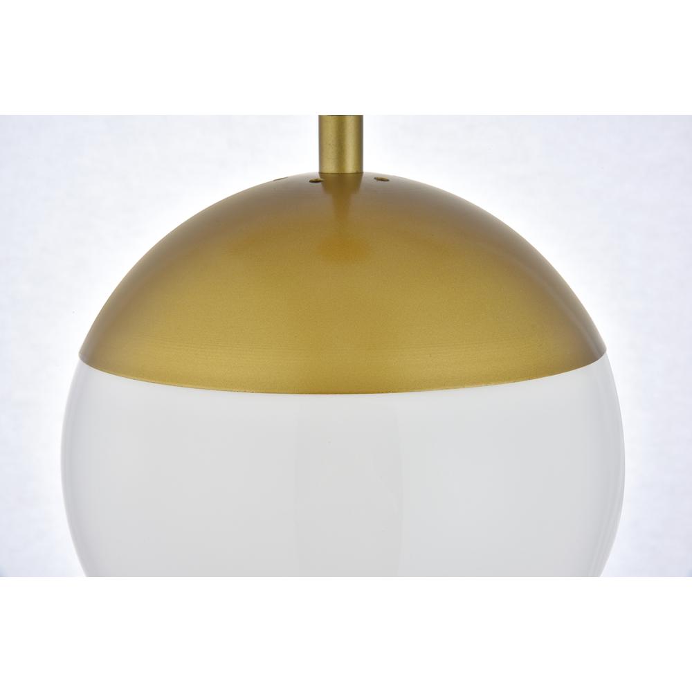 Eclipse 1 Light Brass plug in pendant With Frosted White Glass. Picture 4