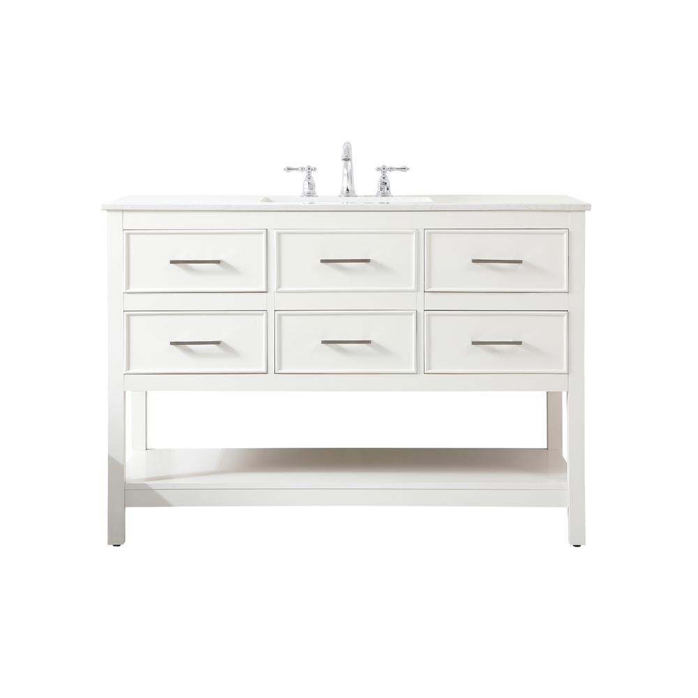 48 inch Single bathroom vanity in white. Picture 1