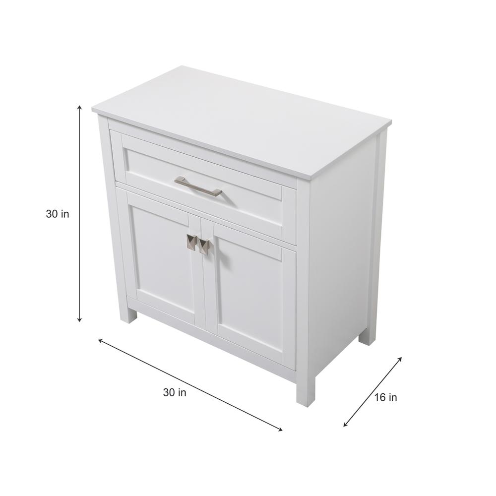 30 Inch Wide Bathroom Storage Freestanding Cabinet In White. Picture 7