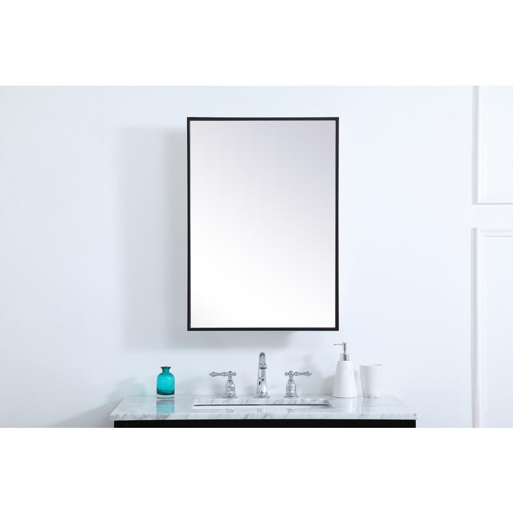 Metal mirror medicine cabinet 20 inch x 28 inch in Black. Picture 8