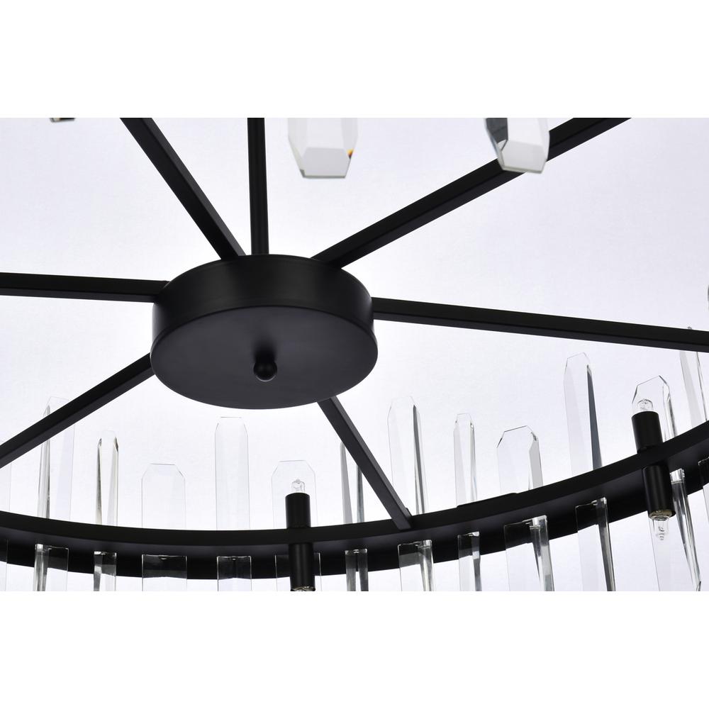 Serena 36 inch crystal round chandelier in black. Picture 4