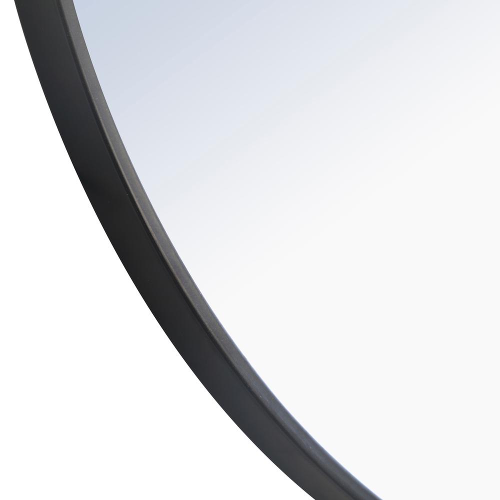 Metal frame Round Mirror 36 inch Black finish. Picture 5