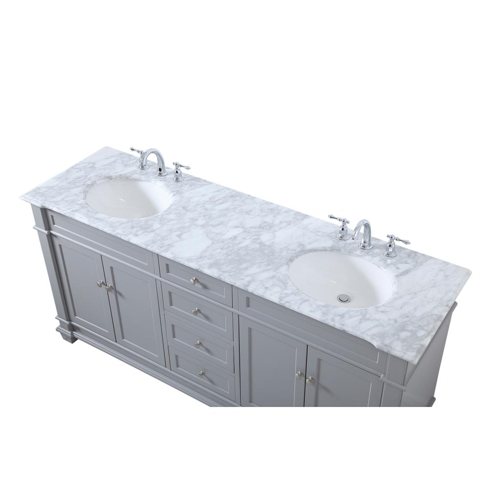 72 inch Double Bathroom Vanity set in Grey. Picture 10