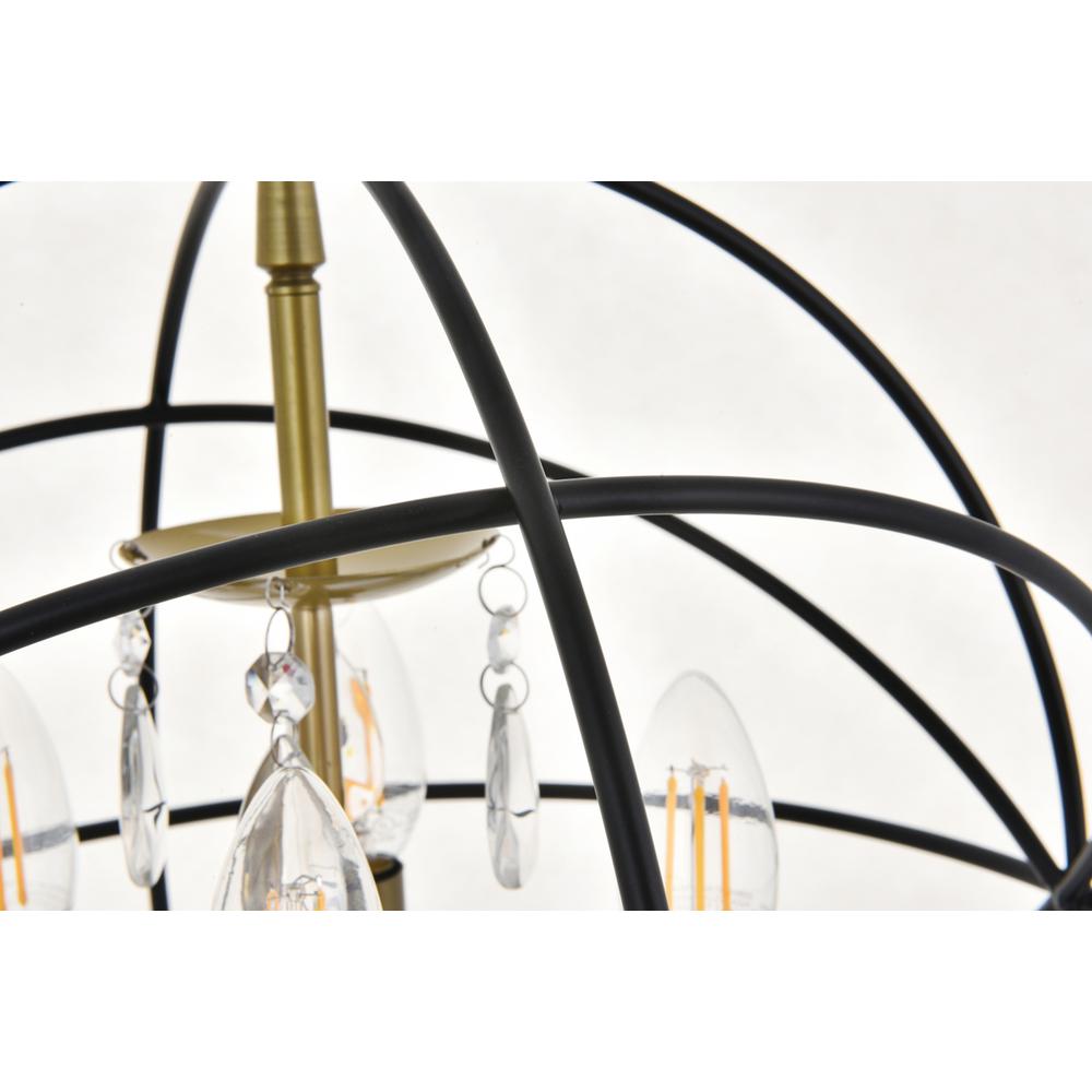 Wallace 4 light Matte Black and Brass Pendant. Picture 10