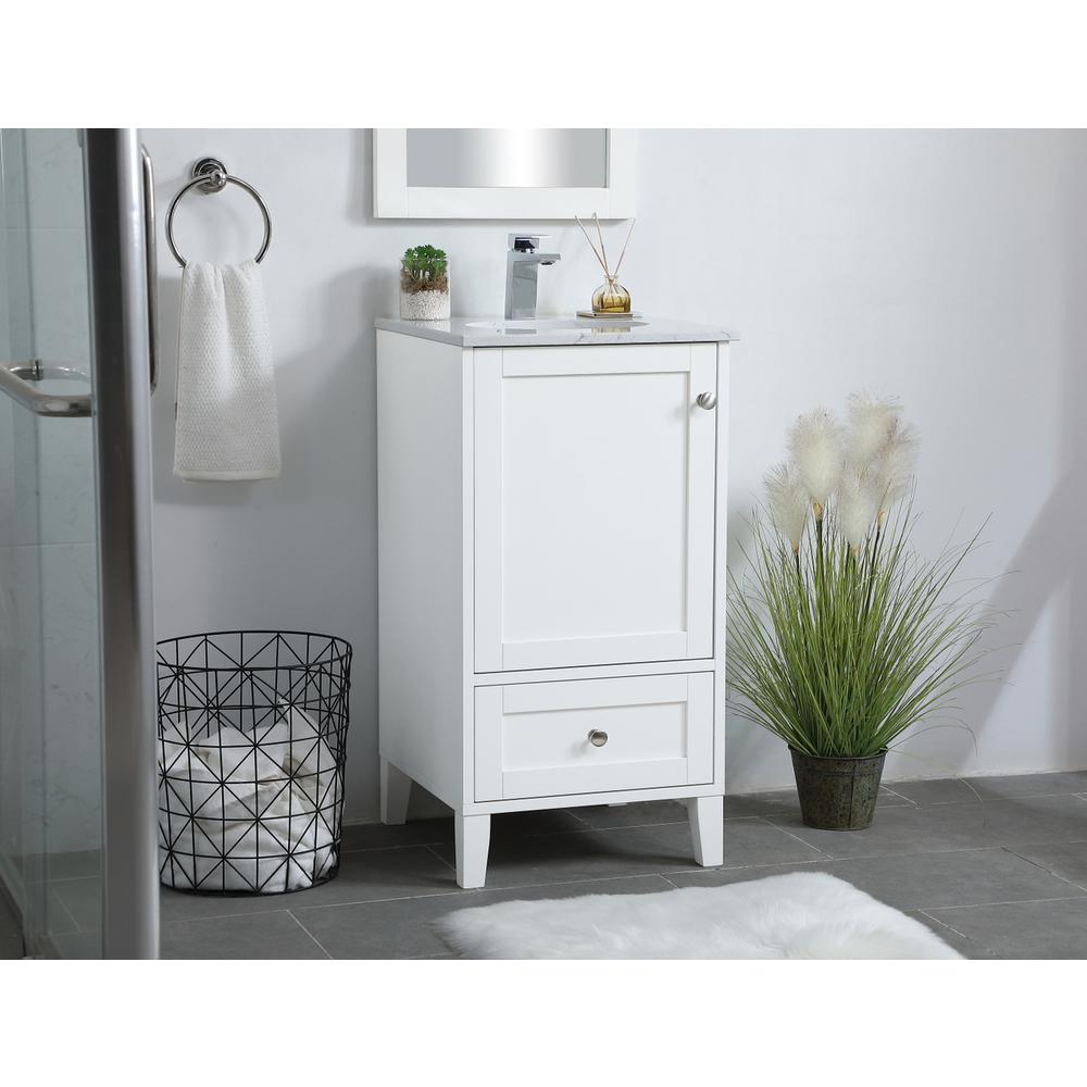 18 inch Single Bathroom Vanity in White. Picture 2