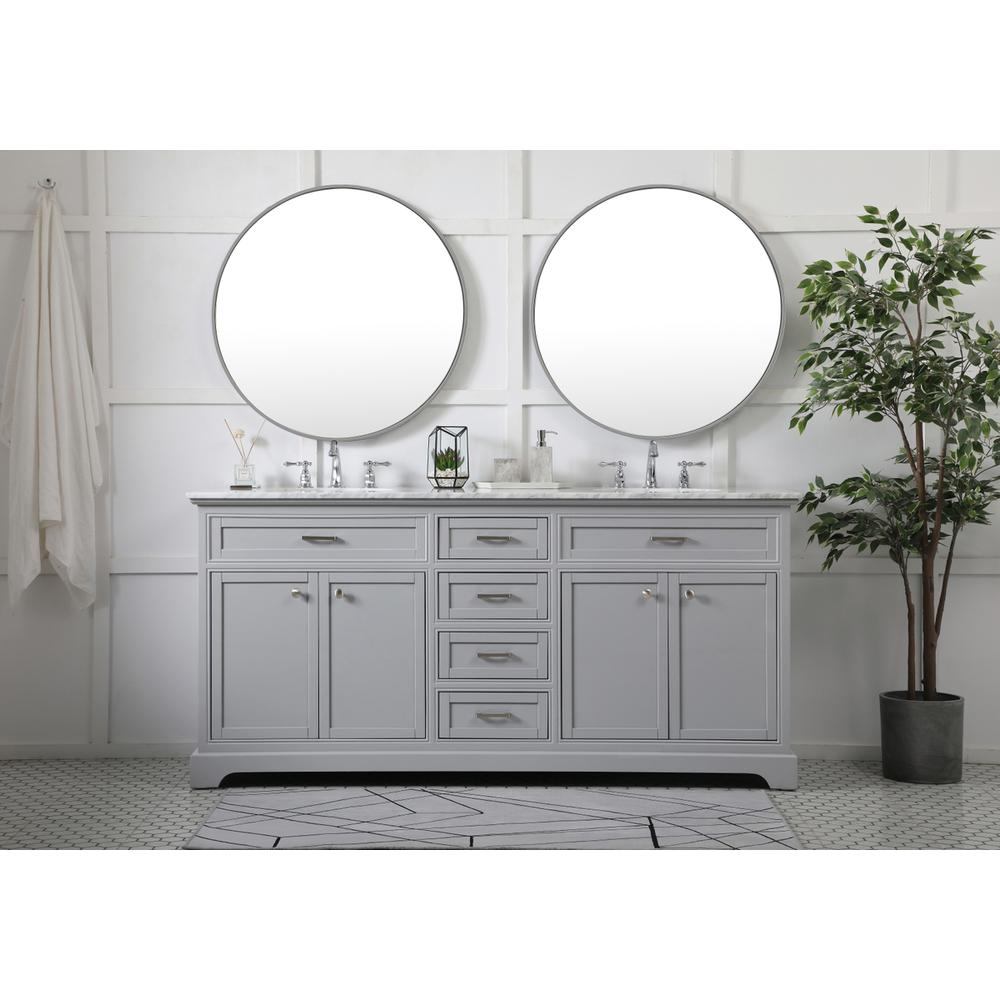 72 inch double bathroom vanity in grey. Picture 4