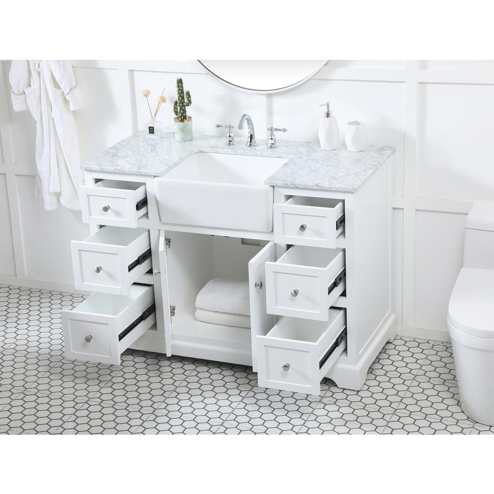 48 inch Single bathroom vanity in white. Picture 3
