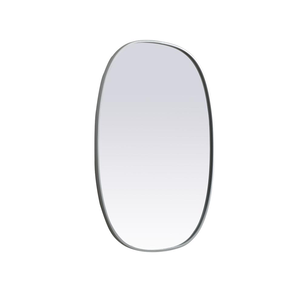 Metal Frame Oval Mirror 30x40 Inch in Silver. Picture 7