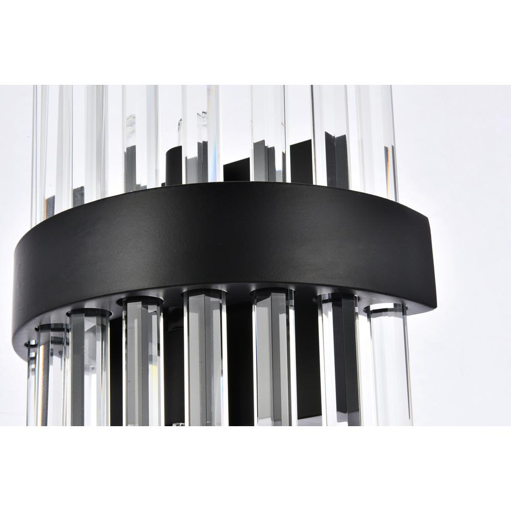 Dallas 8 inch crystal bath sconce in black. Picture 3