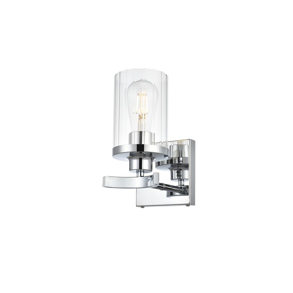 Saanvi 1 light Chrome and Clear Bath Sconce. Picture 2
