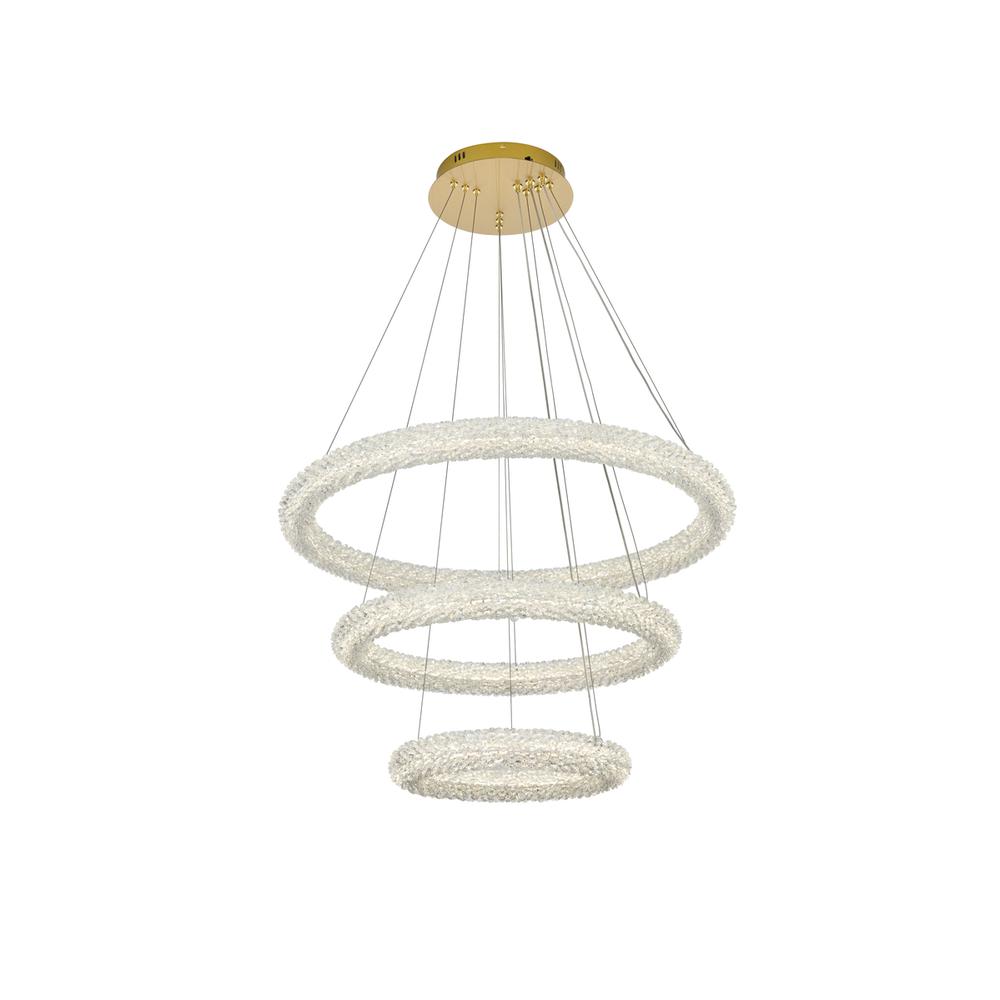 Bowen 32 inch Adjustable LED Chandelier in Satin Gold. Picture 2