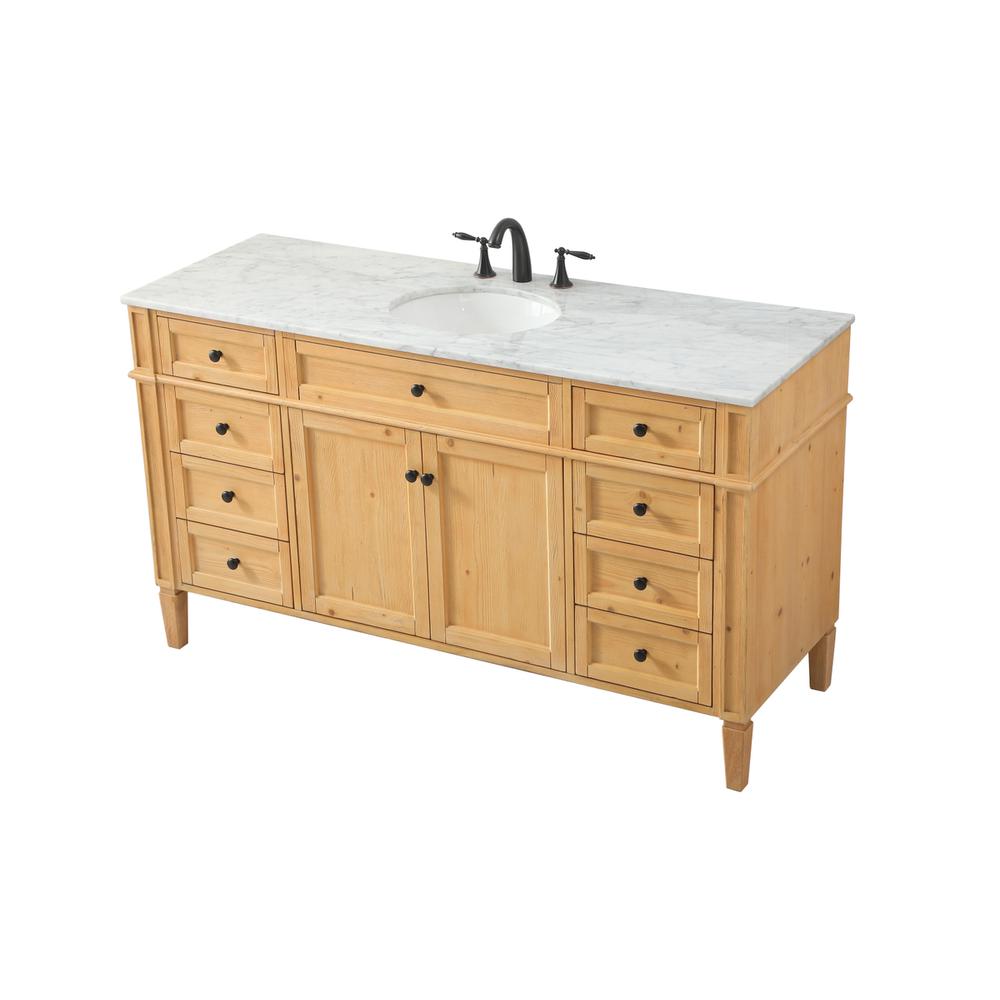 60 inch Single bathroom vanity in natural wood. Picture 8