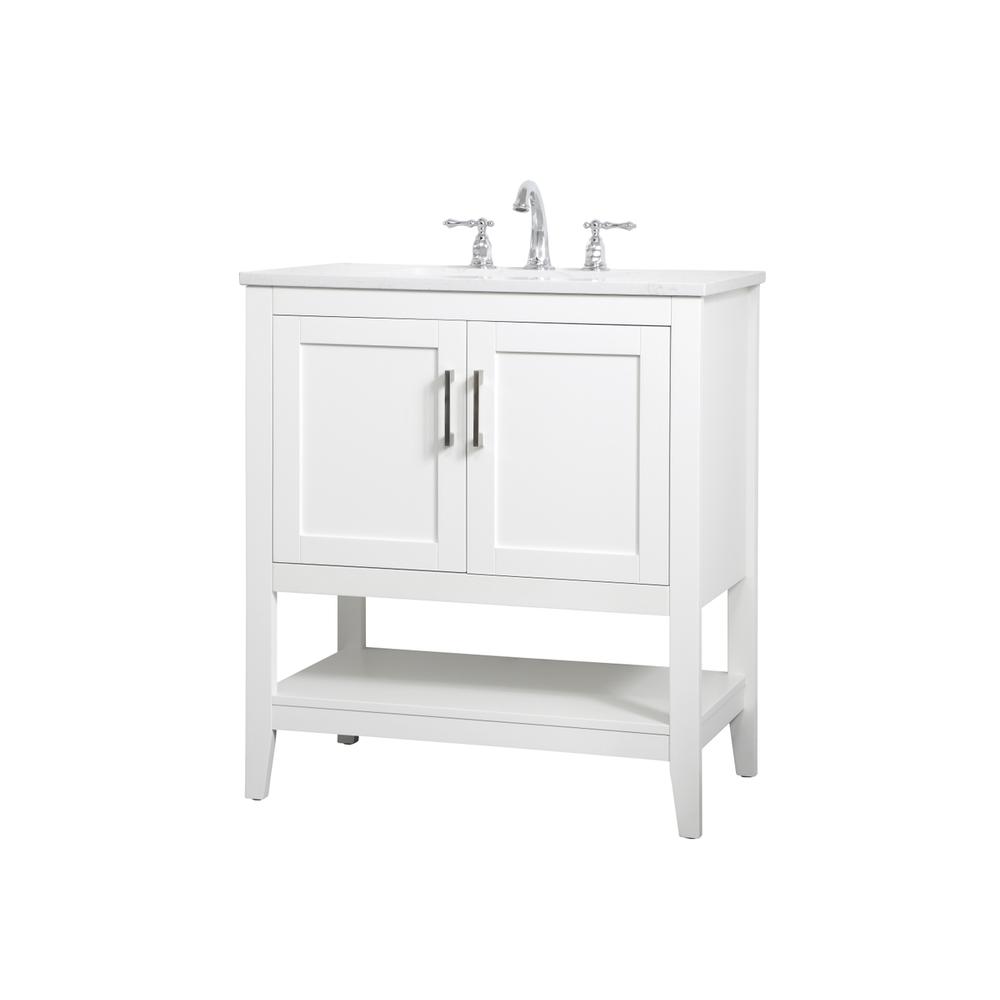 30 inch Single Bathroom Vanity in White. Picture 6