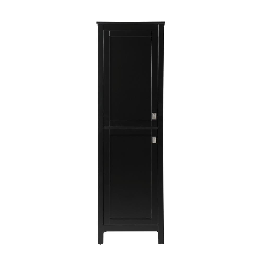 20 Inch Wide Bathroom Linen Storage Freestanding Cabinet In Black. Picture 1