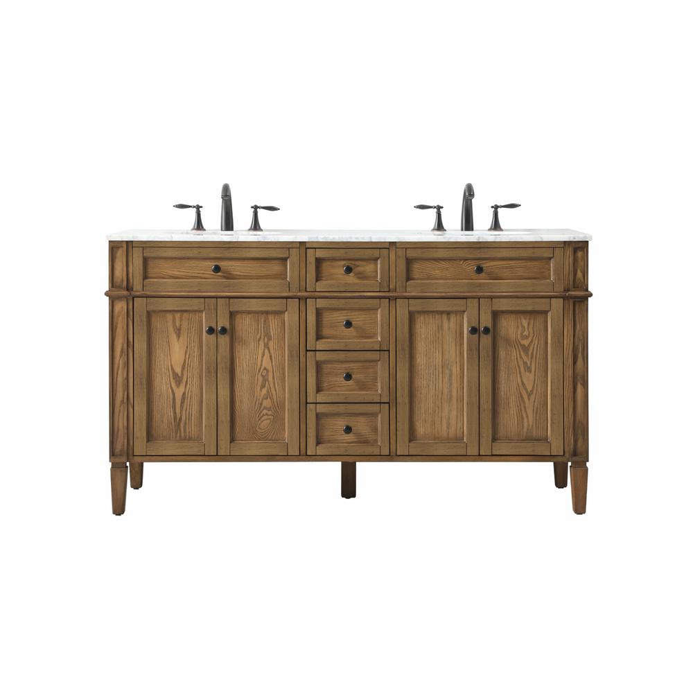 60 inch double bathroom vanity in driftwood. Picture 1
