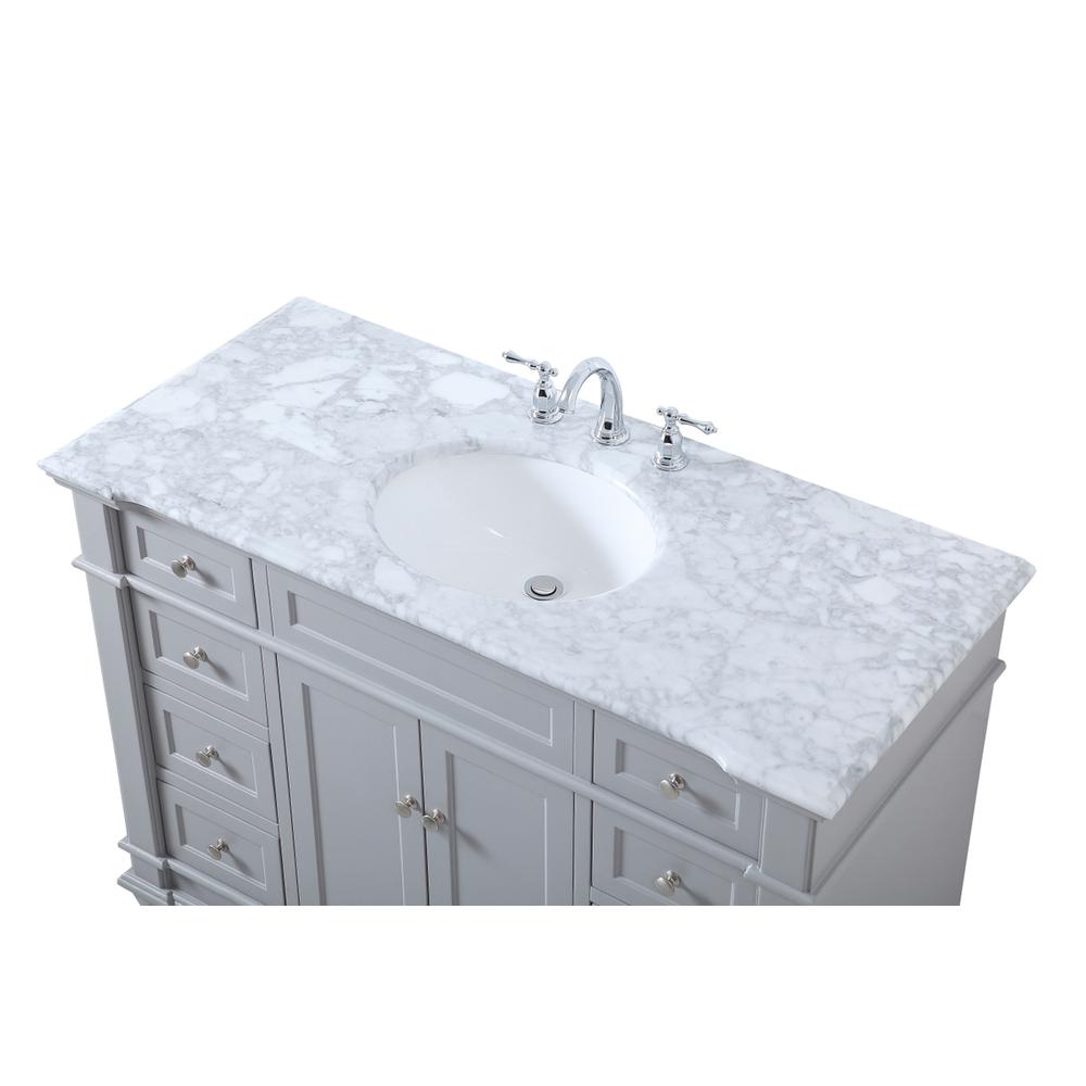 48 inch Single Bathroom Vanity set in Grey. Picture 10
