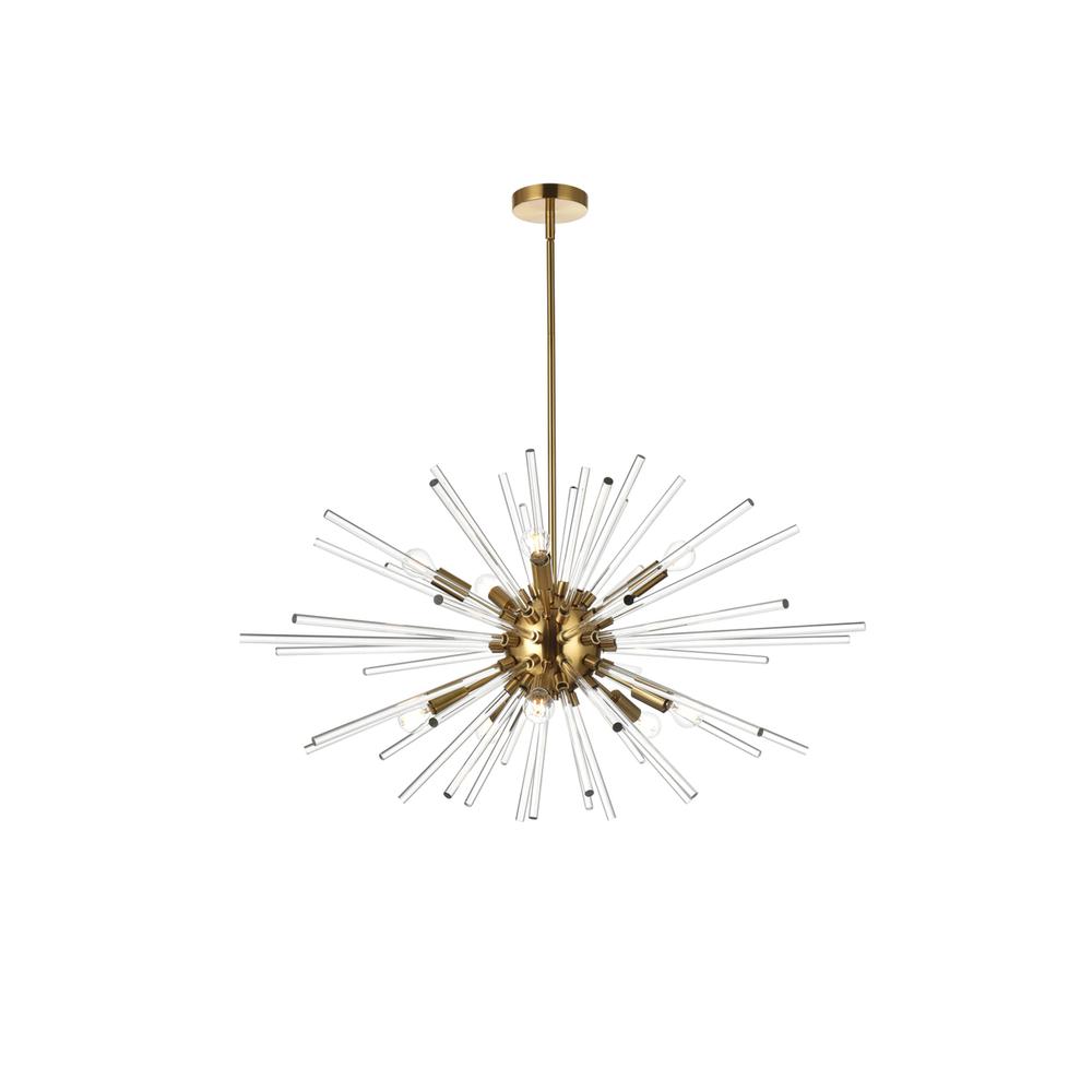 Sienna 36 inch crystal rod pendant in gold. Picture 1