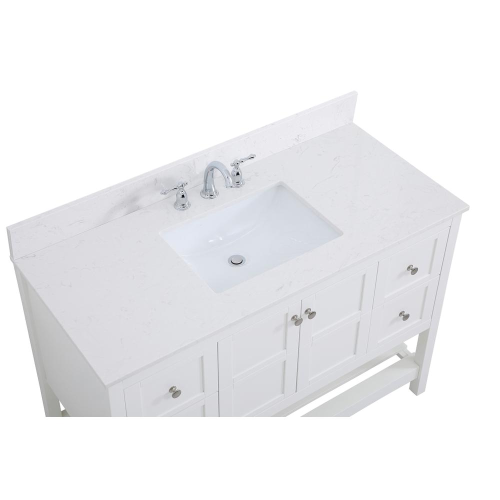 48 inch Single Bathroom Vanity in White with Backsplash. Picture 10