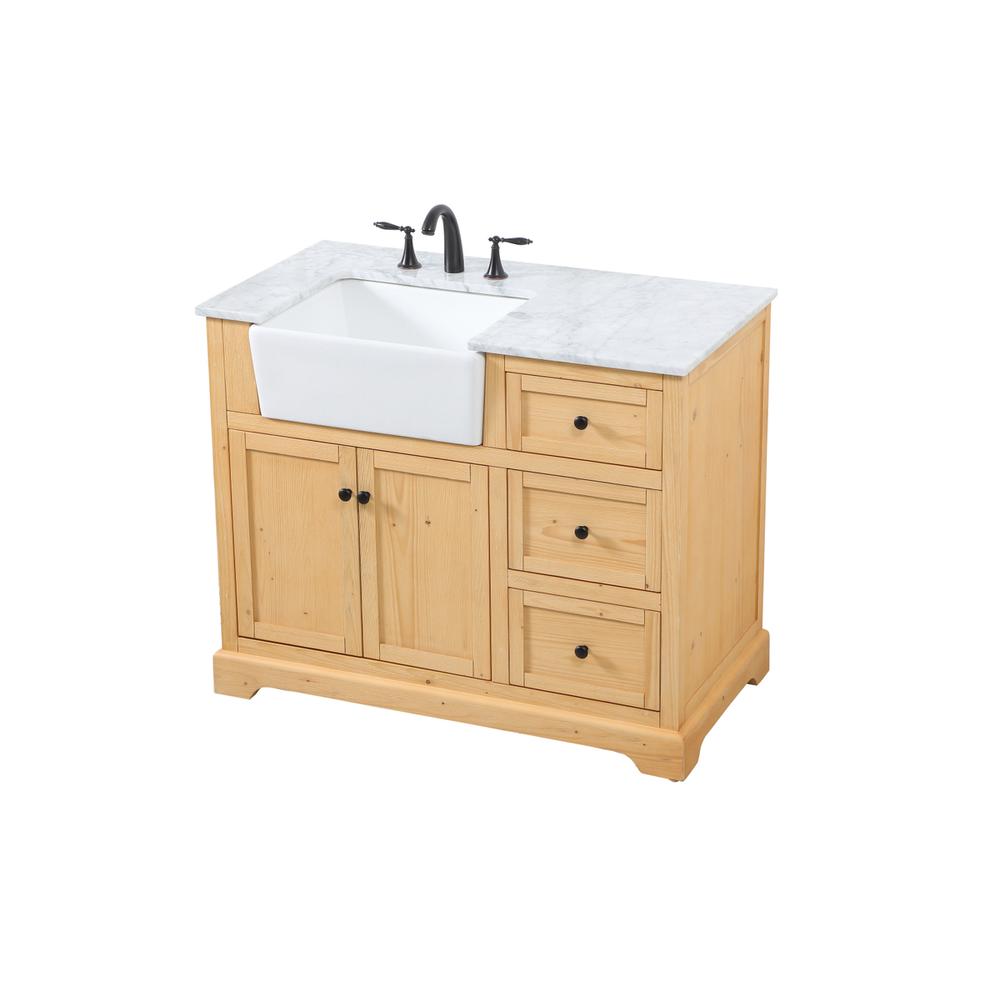 42 inch Single bathroom vanity in natural wood. Picture 8