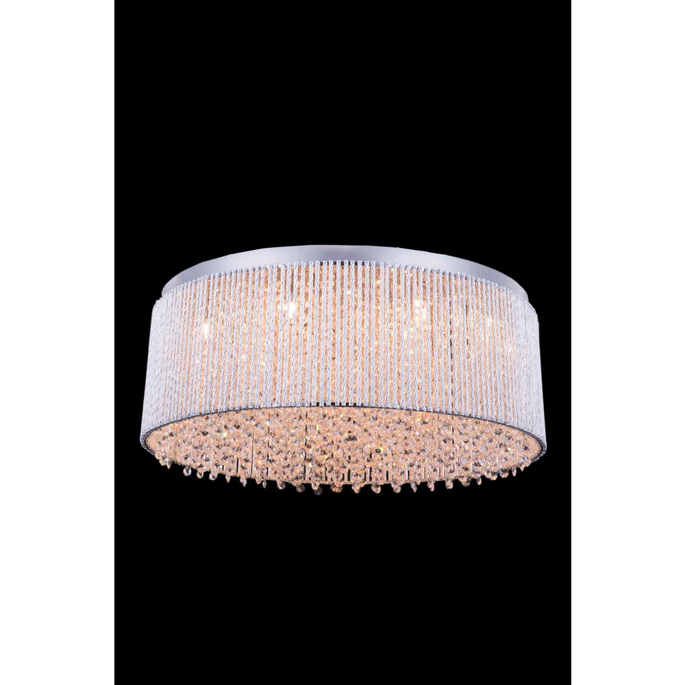 Influx 14 light Chrome Flush Mount Clear Royal Cut Crystal. Picture 1
