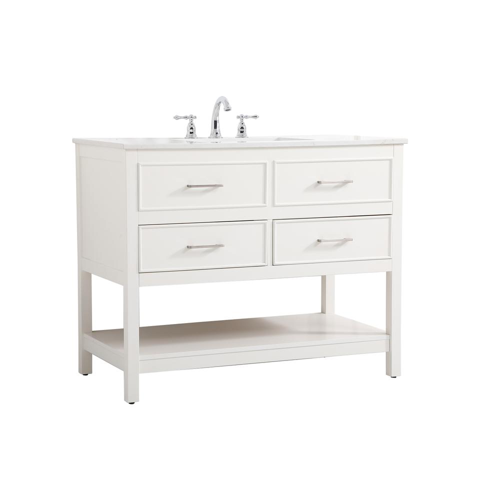 42 inch Single bathroom vanity in white. Picture 7