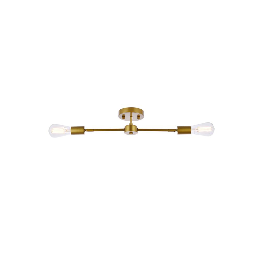 Zane 2 lights brass flush mount. Picture 2