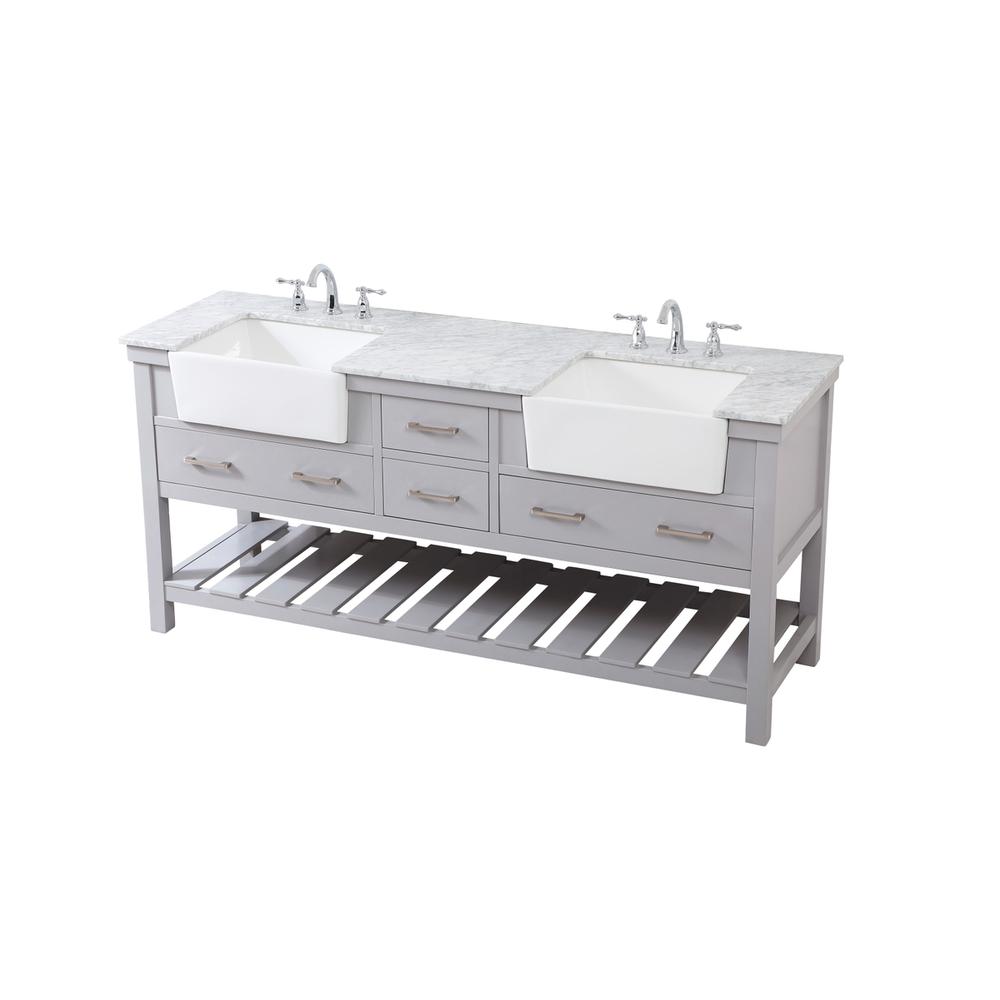 72 inch double bathroom vanity in grey. Picture 8