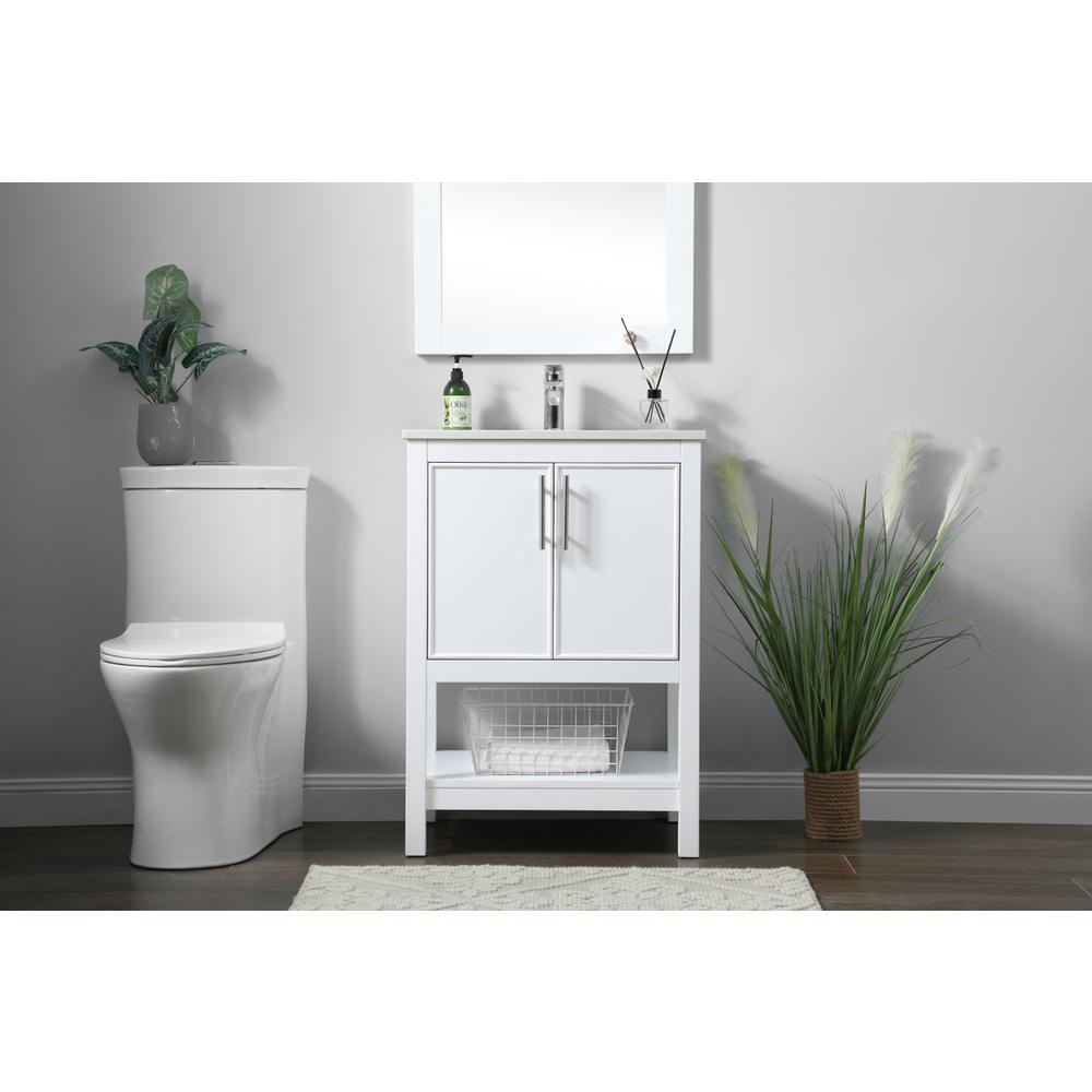 24 Inch SIngle Bathroom Vanity In White. Picture 14
