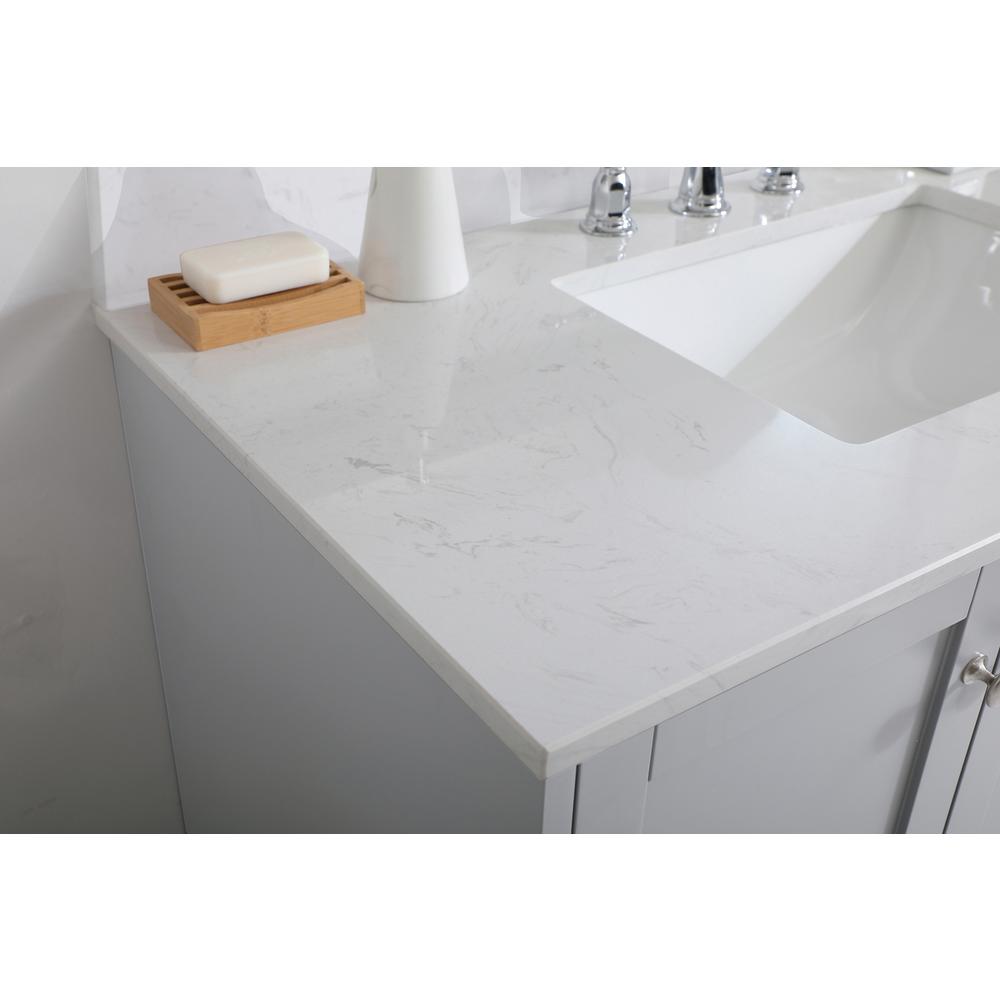 42 inch Single Bathroom Vanity in Grey with Backsplash. Picture 4