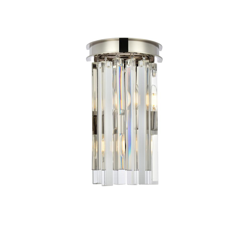 Sydney 2 light polished nickel Wall Sconce Clear Royal Cut Crystal. Picture 1