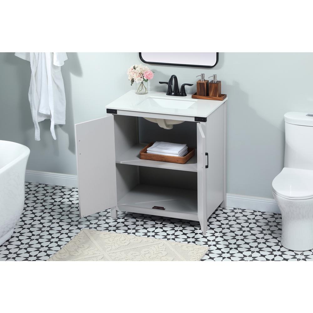 30 inch Single bathroom vanity in grey. Picture 3