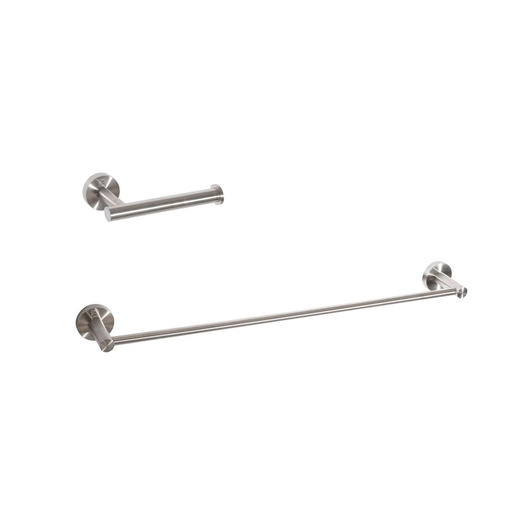 Alma 2-Piece Bathroom Hardware Set in Brushed Nickel. Picture 1