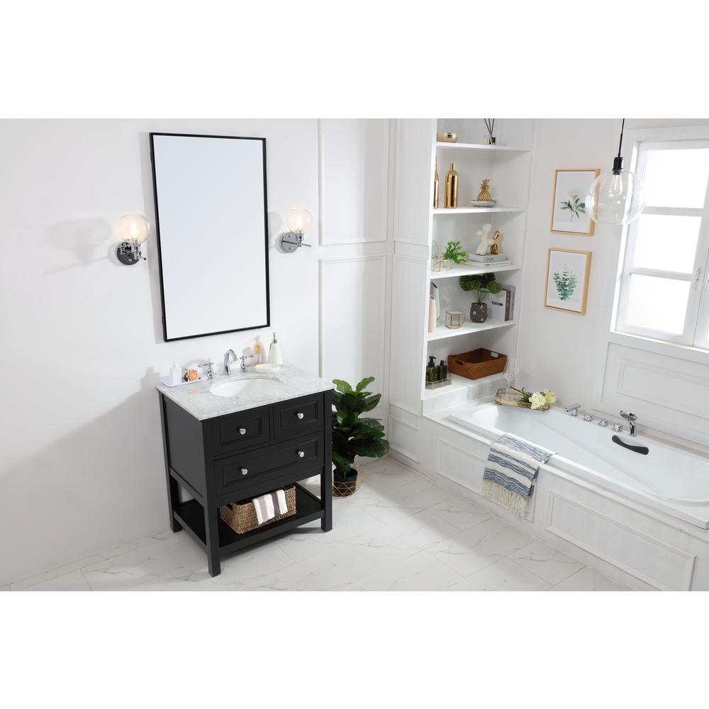 30 in. Single bathroom vanity set in Black. Picture 9
