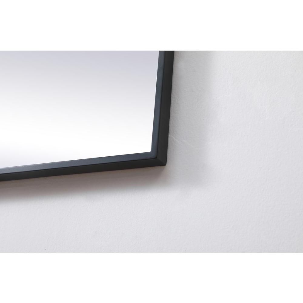 Metal Frame Square Mirror 24 inch in Black. Picture 6