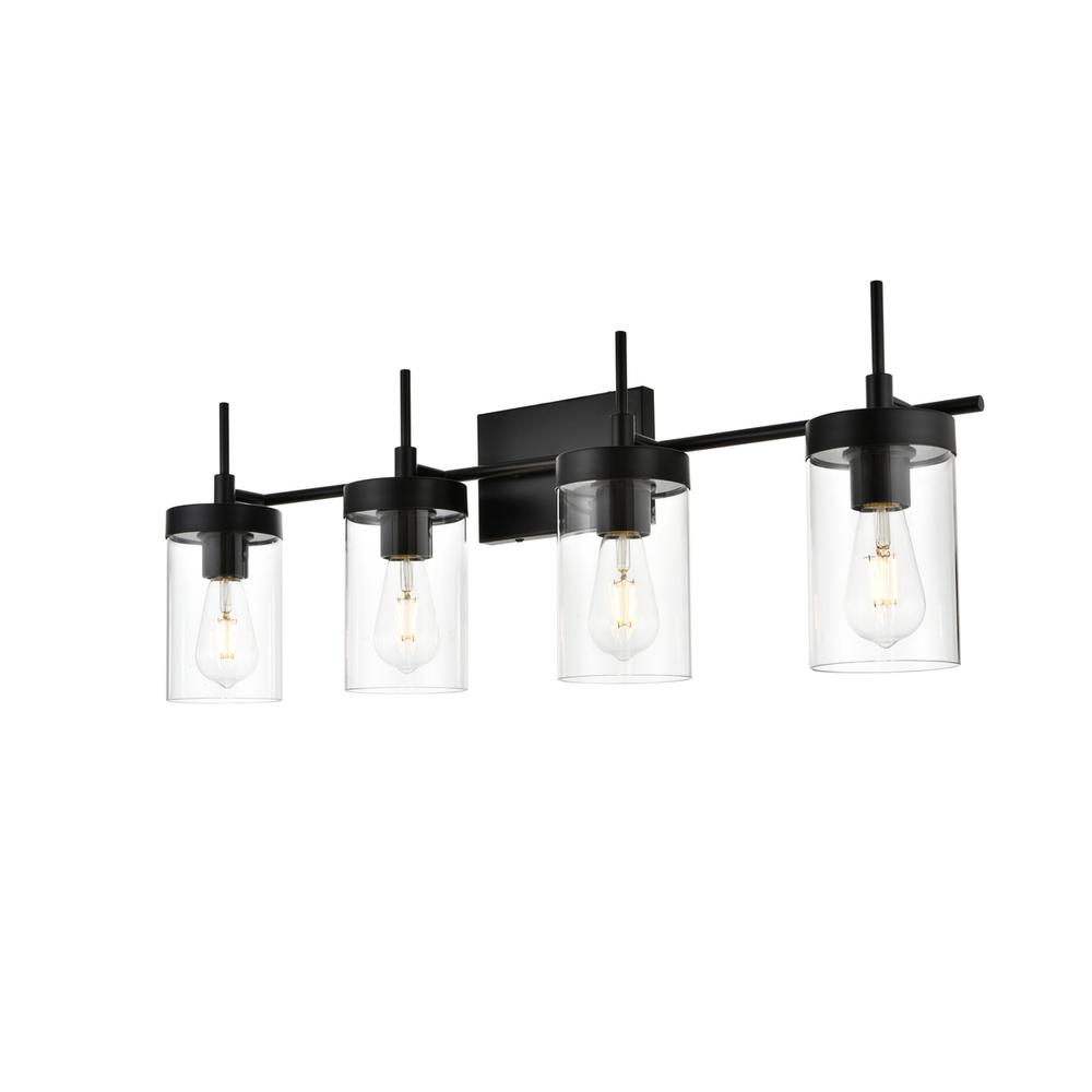 Benny 4 light Black and Clear Bath Sconce. Picture 2