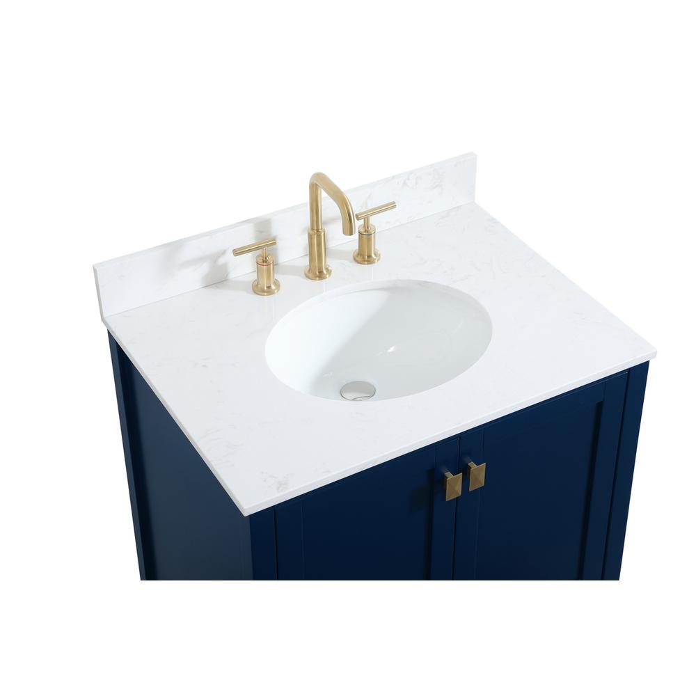 30 inch Single bathroom vanity in blue with backsplash. Picture 10