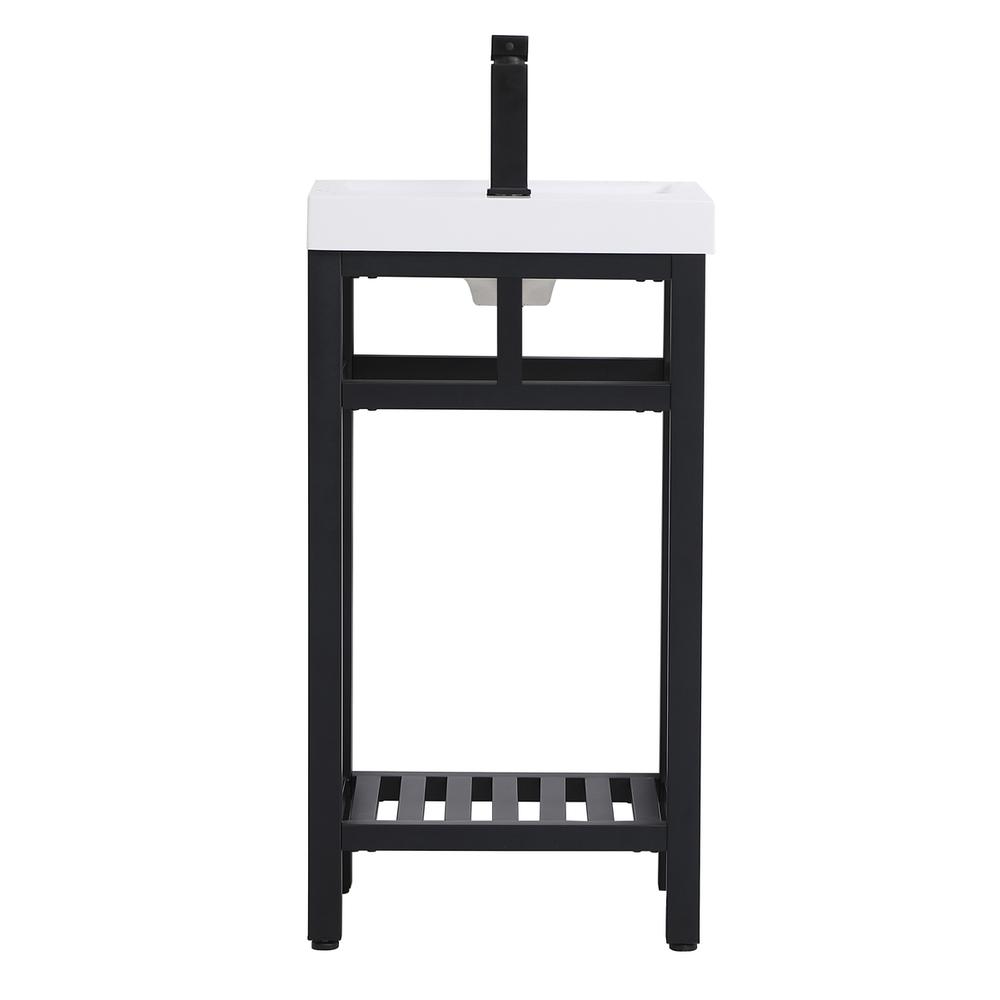 18 inch Single Bathroom Metal Vanity in Black. Picture 13