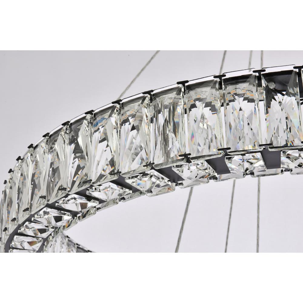 Monroe 28 inch LED double ring chandelier in black. Picture 4